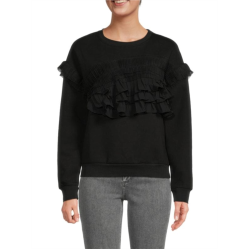 Lea & Viola Ruffle Trim Sweatshirt