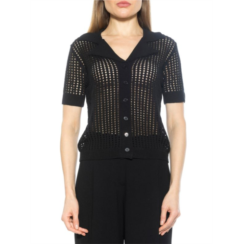 Alexia Admor Josi Crochet Button Down Top