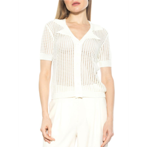 Alexia Admor Josi Crochet Button Down Top