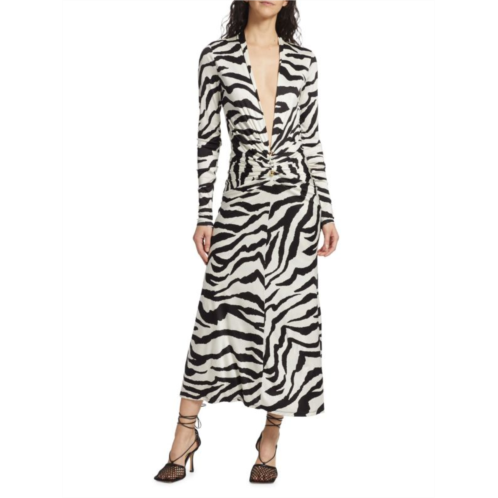 Ronny Kobo Venus Plunging V Neck Maxi Dress