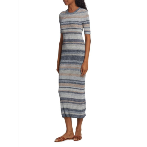 Zimmermann Wonderland Striped Knit Midi Dress
