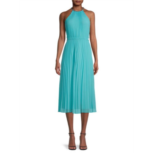 Michael Kors Pleated Cutout Midi Dress