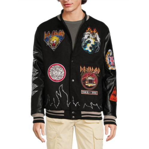 Reason Hysteria Faux Leather Varsity Jacket