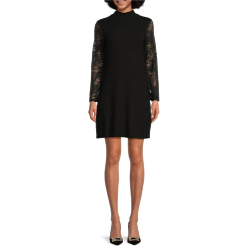 Isaac Mizrahi Lace Sleeve Shift Mini Dress