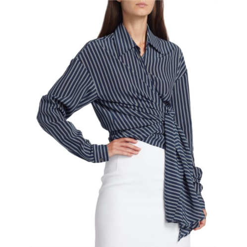 Michael Kors Collection Sarong Silk Wrap Shirt