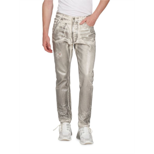 Palm Angels Metallic Washed 5-Pocket Jeans