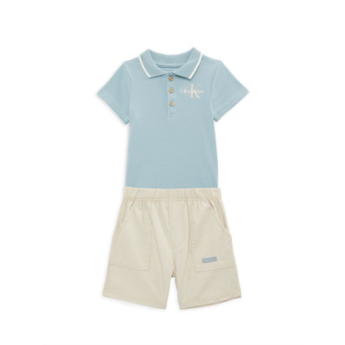 Calvin Klein Baby Boys 2-Piece Bodysuit & Shorts Set