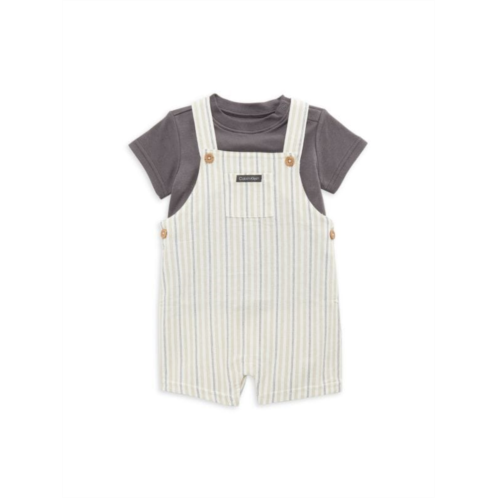Calvin Klein Baby Boys 2-Piece Bodysuit & Shortall Set