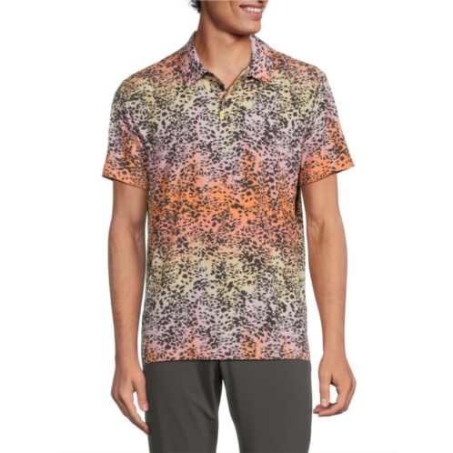 Duvin Ombre Animal Print Polo