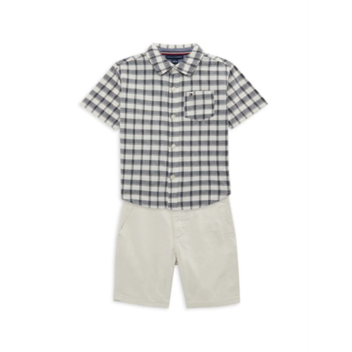 Tommy Hilfiger Baby Boys 2-Piece Shirt & Shorts Set