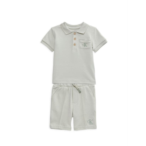 Calvin Klein Little Boys 2-Piece Gingham Shirt & Shorts Set