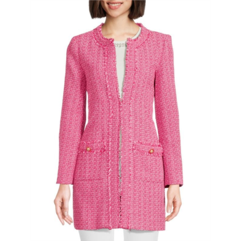 nanette nanette lepore Frayed Tweed Coat