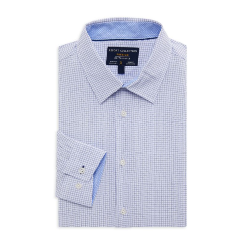 Report Collection Slim Fit Checked Dress Shirt