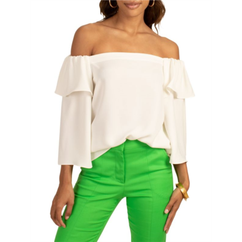 Trina Turk Excited Ruffle Off Shoulder Top