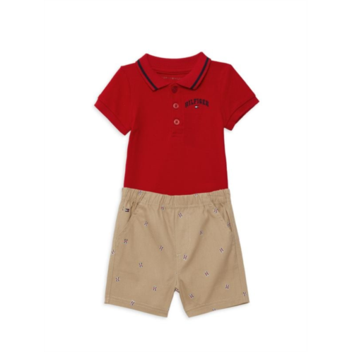 Tommy Hilfiger Baby Boys 2-Piece Logo Polo & Shorts Set
