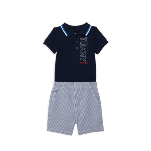 Tommy Hilfiger Baby Boys 2-Piece Polo Bodysuit & Shorts Set