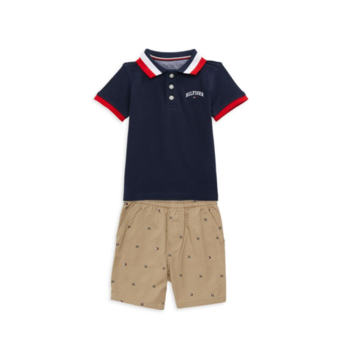 Tommy Hilfiger Little Boys 2-Piece Logo Polo & Shorts Set