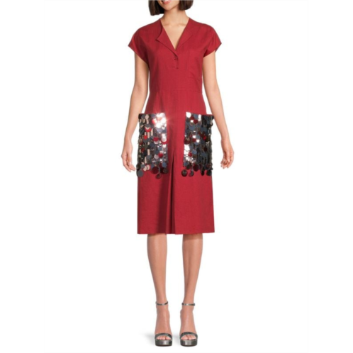 Bottega Veneta Embellished Silk Blend Midi Dress