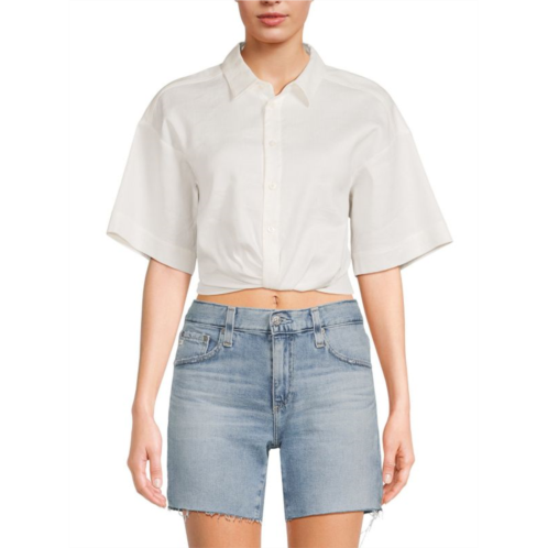 Frame Twist Front Cropped Shirt