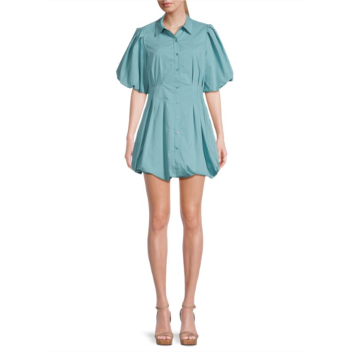 Jonathan Simkhai Cleo Balloon Sleeve Mini Shirt Dress