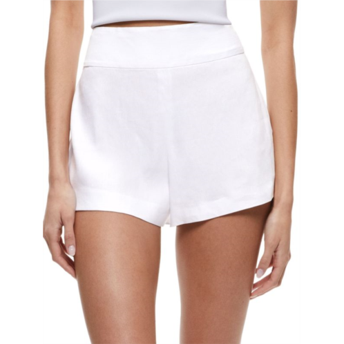 Alice + Olivia Donald Linen Blend High Rise Shorts