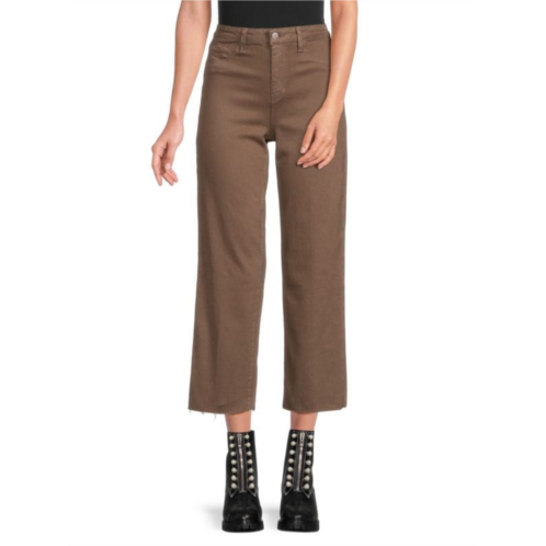 L  AGENCE High Rise Cropped Wide Leg Jeans
