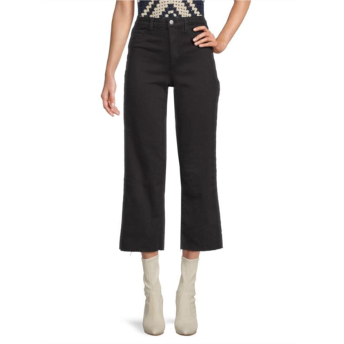 L  AGENCE High Rise Cropped Wide Leg Jeans