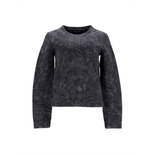 Valentino Butterfly Print Sweatshirt In Grey Cotton
