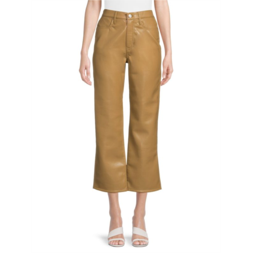 Frame Le Jane Recycled Leather Blend Cropped Pants
