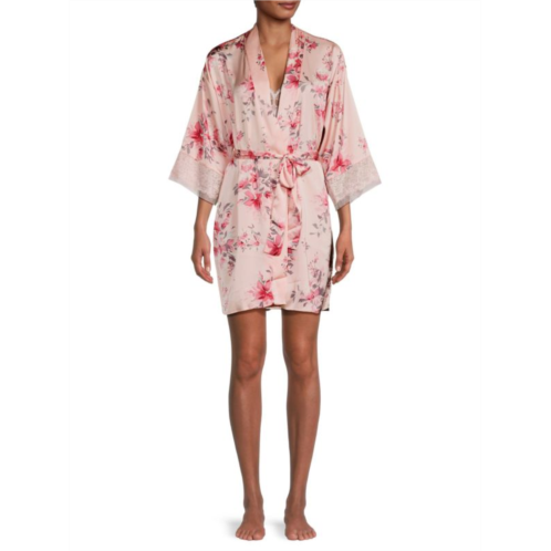 Flora Nikrooz Andrea Floral Lace Trim Robe