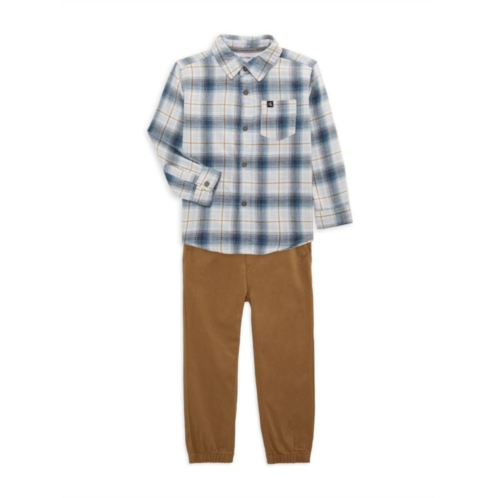 Calvin Klein Jeans Little Boys 2-Piece Plaid Shirt & Pants Set