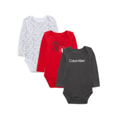 Calvin Klein Baby Boys 3-Piece Logo Bodysuit Set