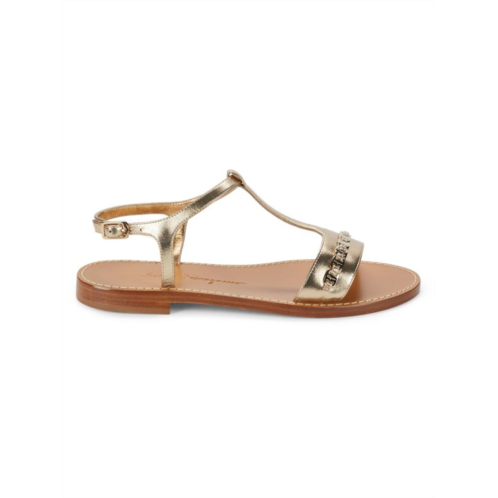 FERRAGAMO Tremiti Metallic Leather Sandals