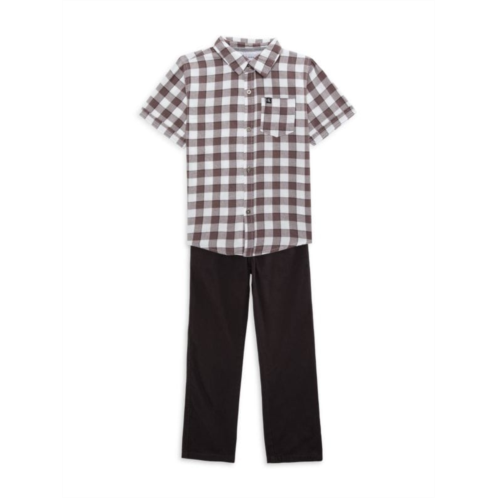 Calvin Klein Jeans Little Boys Gingham Shirt & Pants Set