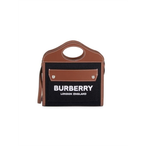 Burberry Logo Leather Trim Crossbody Bag