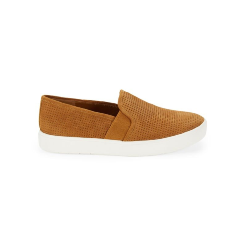 Vince Blair Perforated Leather Slip On Sneakers