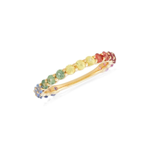 Saks Fifth Avenue 14K Yellow Gold & Rainbow Sapphire Ring