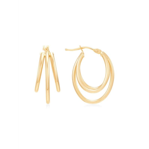 Saks Fifth Avenue Made in Italy 14K Yellow Gold Triple Tube Hoop Earrings