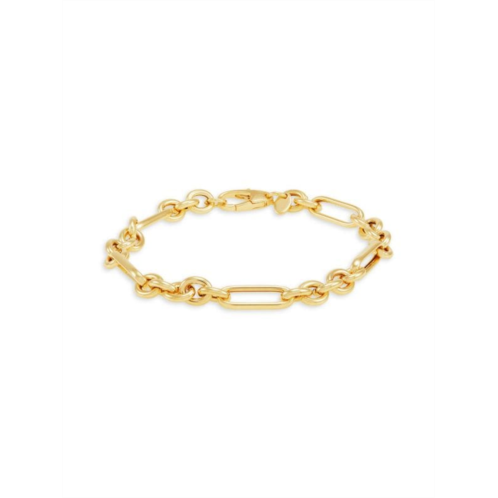 Saks Fifth Avenue Made in Italy 14K Yellow Gold Oval & Paperclip Link Chain Bracelet