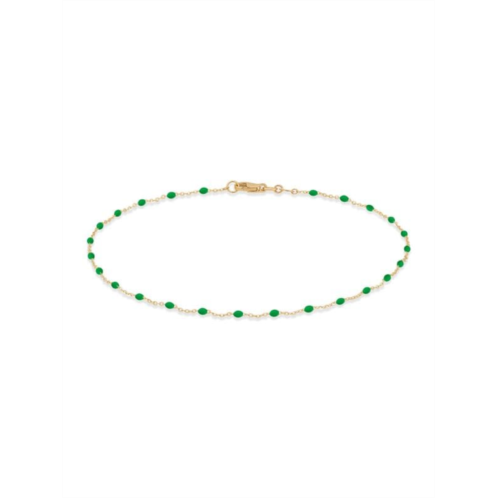 Saks Fifth Avenue 14K Yellow Gold & Enamel Bead Station Chain Anklet