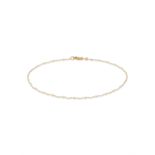 Saks Fifth Avenue 14K Yellow Gold & Enamel Bead Station Chain Anklet
