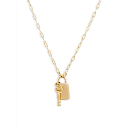 Saks Fifth Avenue 14K Yellow Gold Lock & Key Paperclip Chain Necklace