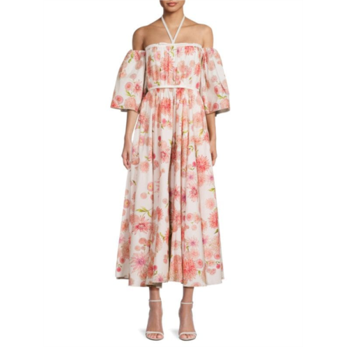 Giambattista Valli Halter Off Shoulder Maxi Dress