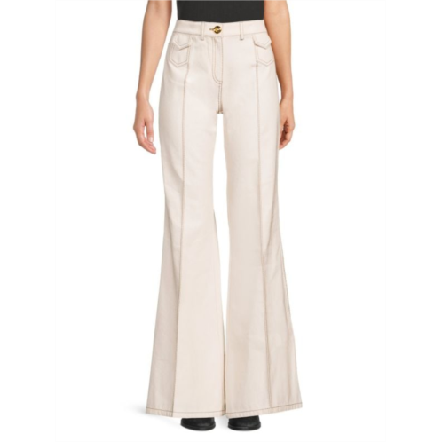 Giambattista Valli High Rise Pleated Flare Jeans