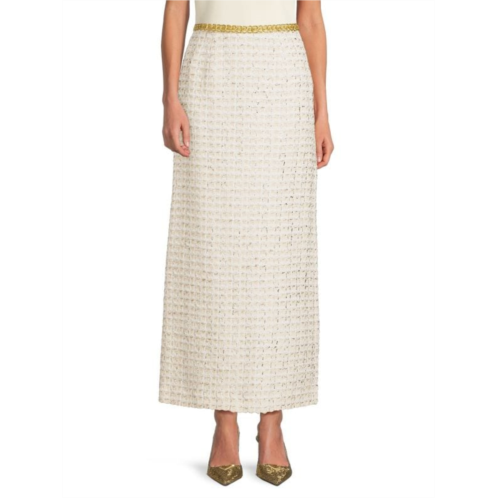 Giambattista Valli Tweed Silk Blend Maxi Skirt