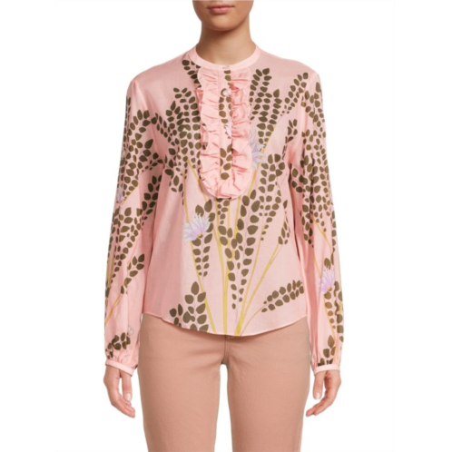 Giambattista Valli Printed Ruffle Blouse