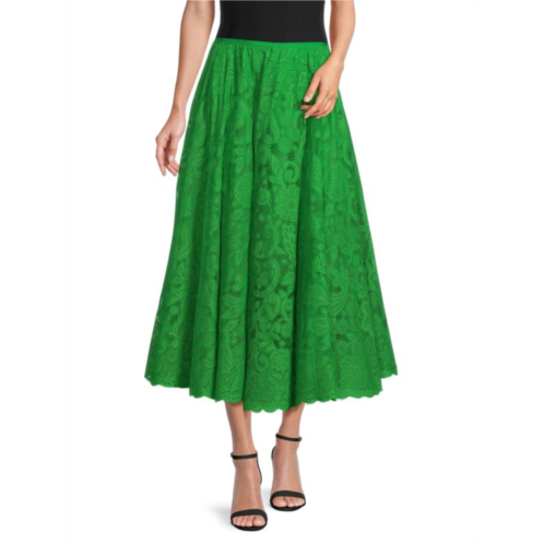 Giambattista Valli Silk Lined Midi Lace Skirt