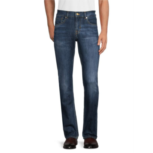 7 For All Mankind Mid Rise Faded Slim Fit Jeans