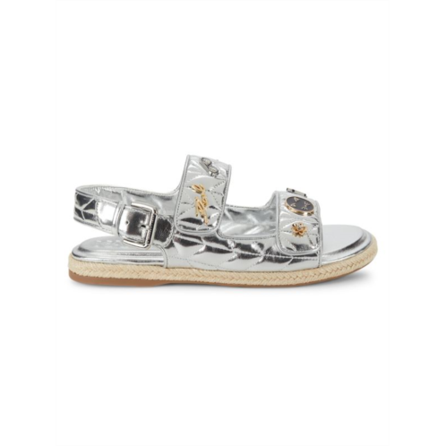 Karl Lagerfeld Paris Charlay Metallic Open Toe Sandals