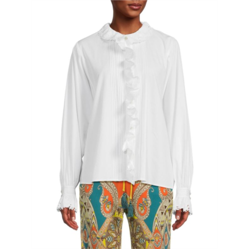 Etro Ruffle Pleated Silk Blouse